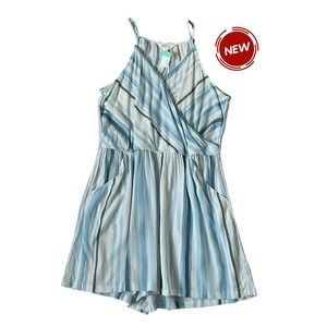 Market & Spruce Blue Adjustable Strap Liliana Suplice Romper Size XL NWT | 42-1